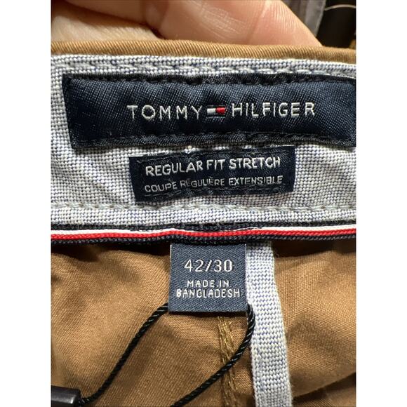 Tommy Hilfiger Th Flex Stretch Pants Brown Tan Regular-Fit Mens Size 42x30 - Picture 7 of 11